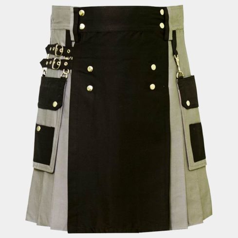 BLACK AND GREY HYBRID KILT