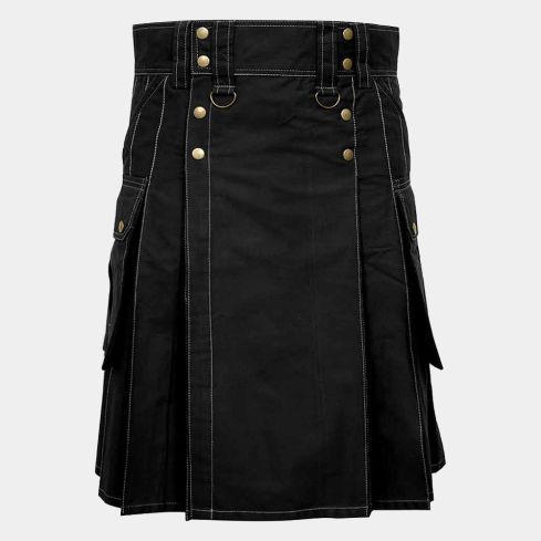 BLACK CARGO UTILITY KILT
