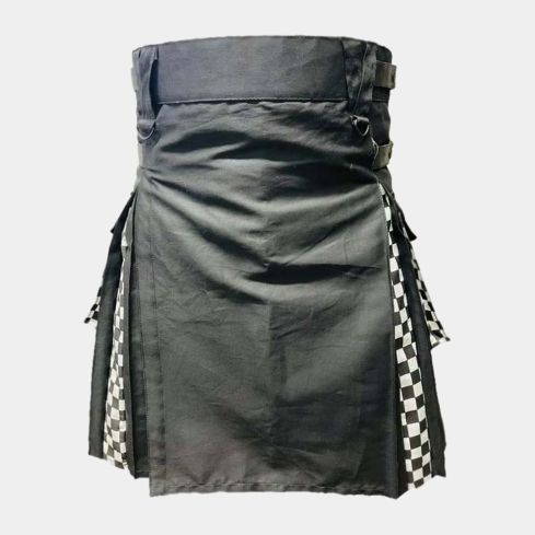 BLACK COTTON MODERN HYBRID UTILITY KILT