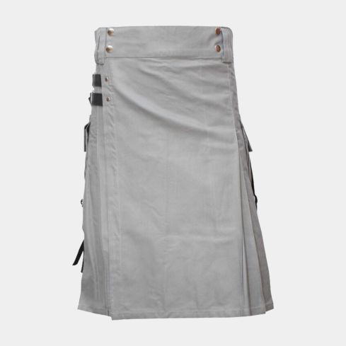 WHITE UTILITY KILT FOR MEN