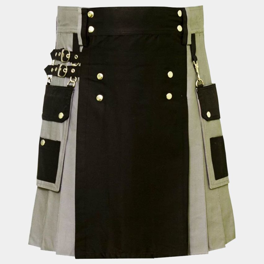 Black and Grey Hybrid Kilt