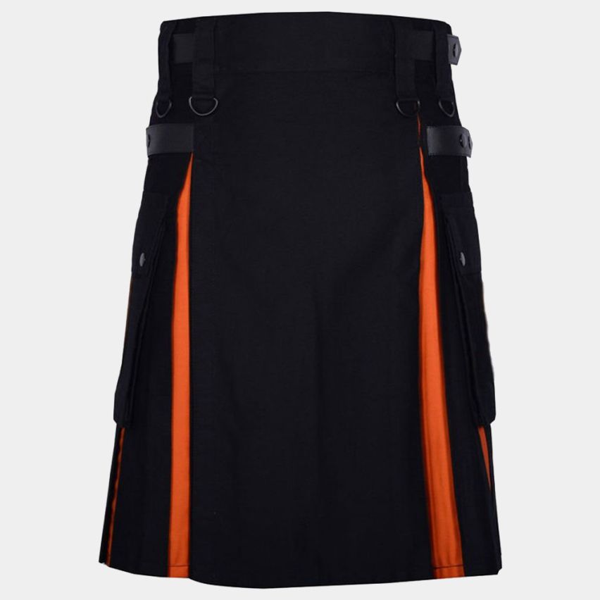 BLACK AND ORANGE HYBRID KILT