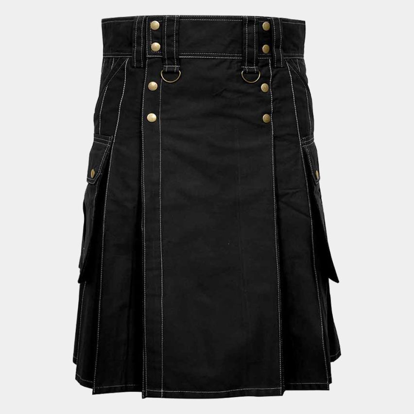 BLACK CARGO UTILITY KILT