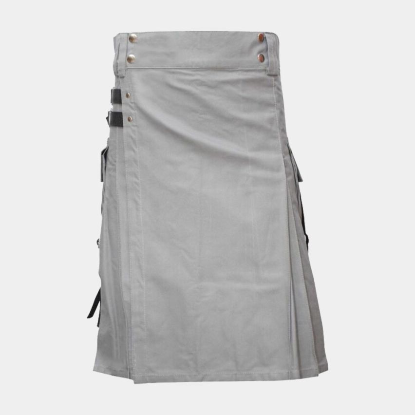 WHITE UTILITY KILT FOR MEN